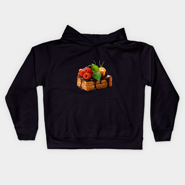 Cake with berries Kids Hoodie by Magical Forest